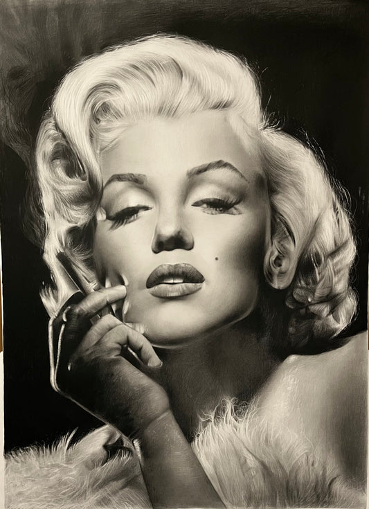 "Marilyn Monroe Smoking" Original Artwork