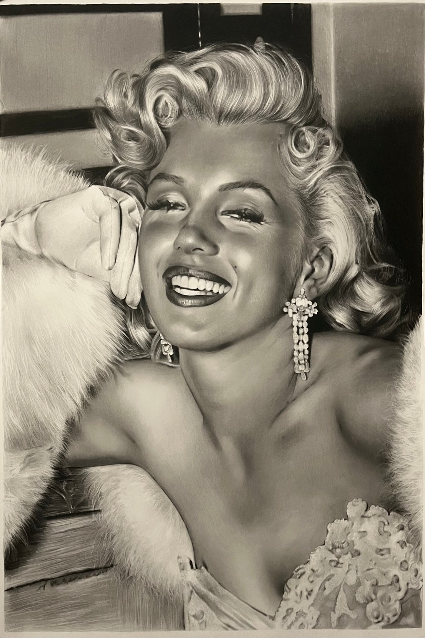 "Marilyn Monroe Fur Coat" Original Artwork
