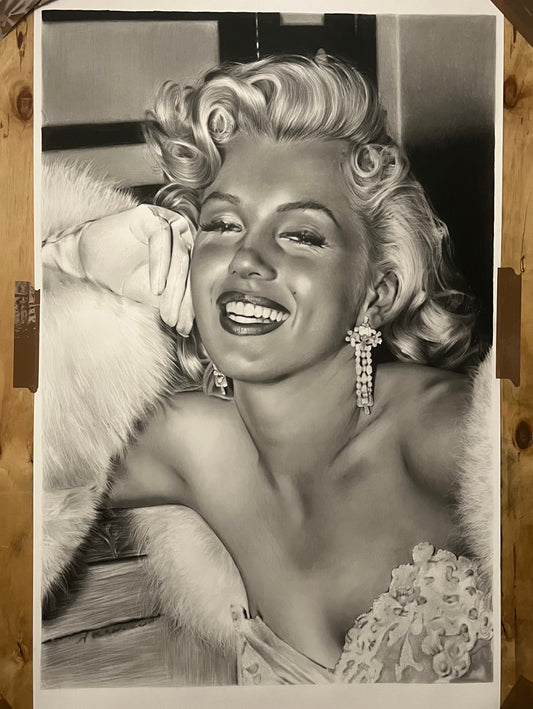"Marilyn Monroe Fur Coat" Original Artwork