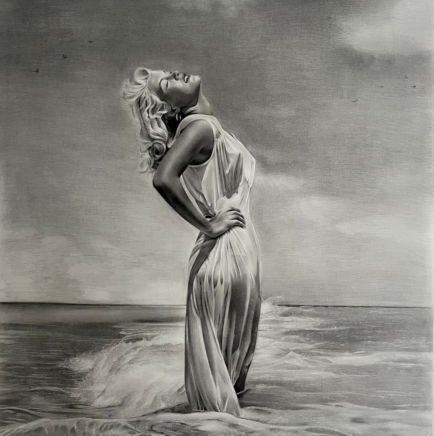 "Marilyn at the Beach" Original Artwork