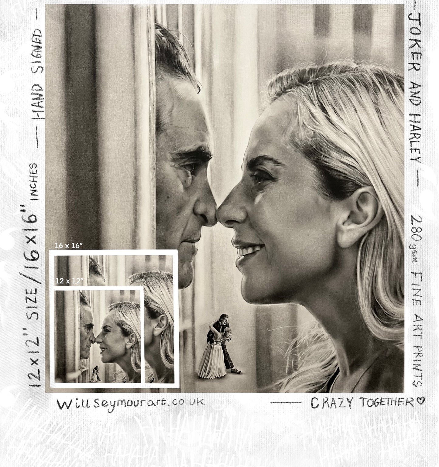 "Crazy Together" The Joker & Harley 280gsm Fine Art Prints